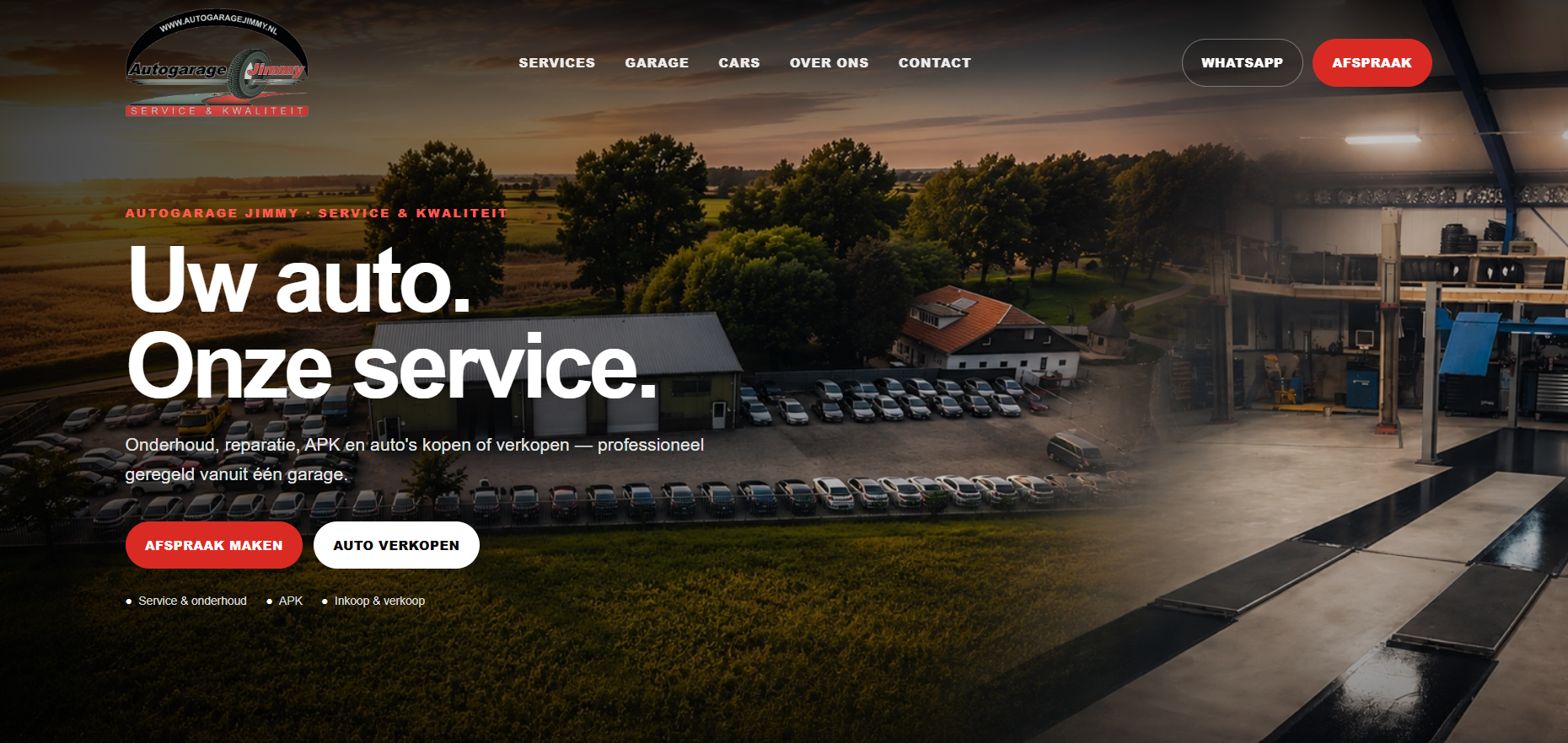 The new Autogarage Jimmy website design